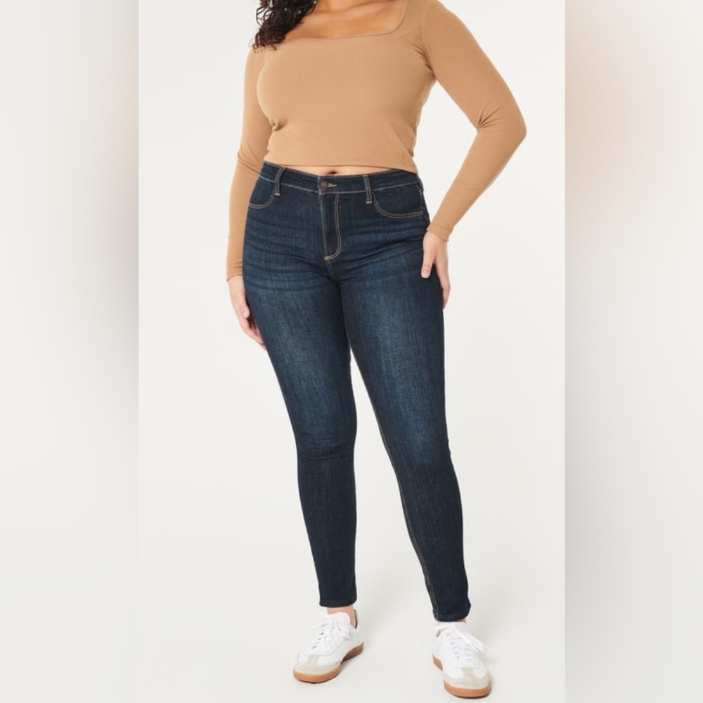 👖 Hollister High Rise Jean Legging W27 L26 Dark Wash Skinny‎ Stretch Cute ✨
